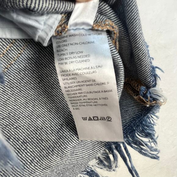 Free People Baily Fringe Denim Mini Skirt Dark Wash Jean Skirt Y2K Vibes 29W - Picture 10 of 11